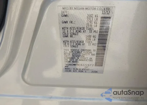 2013 Nissan Pathfinder S из США, поврежденный, VIN 5N1AR2MM7DC615972